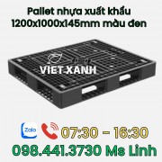 Pallet nhựa màu đen 1200x1000x145mm xuất khẩu