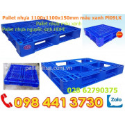Pallet nhựa 1100x1100x150mm màu xanh PL09Lk