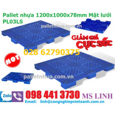Pallet nhựa 1200x1000x78mm mặt lưới PL03LS