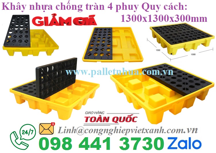 Khay nhựa chống tràn hóa chất