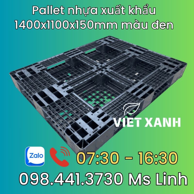 pallet-nhua-xuat-khau-1400x1100x150mm-mau-den-dan-thanh