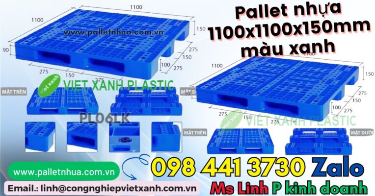 Pallet-nhua-1100x1100x150mm-mau-xanh-PL06LK-gia-tot