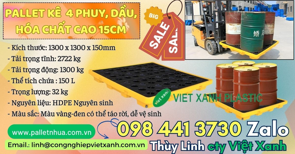 Pallet chống tràn cao 15cm