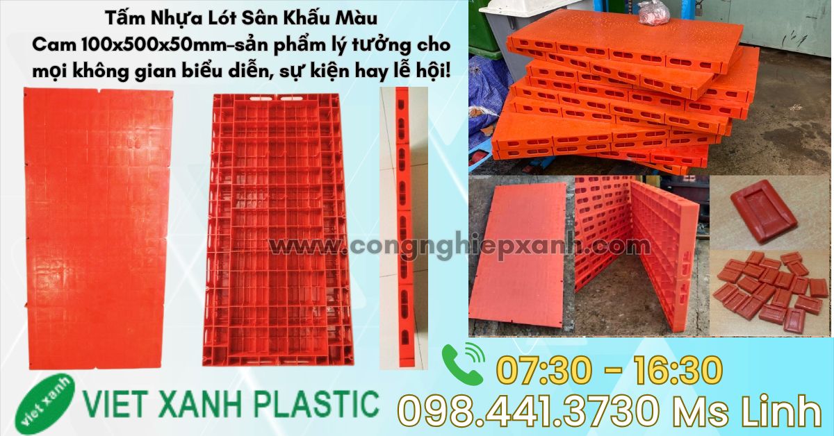 Tấm nhựa lót sân khấu màu cam