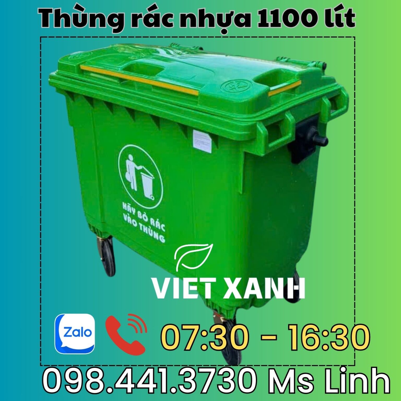 Thung-rac-nhua-1100-lit-mau-xanh